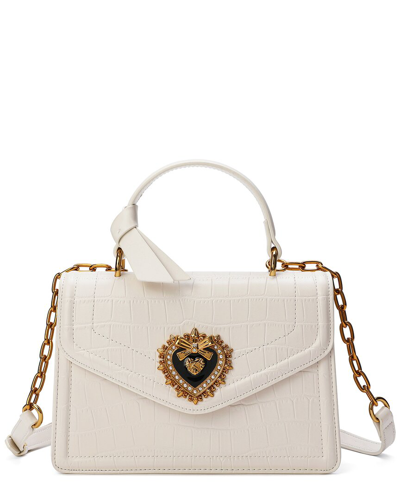 Tiffany & Fred Leather Satchel Shoulder Bag In White