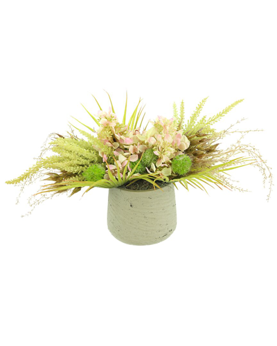 Creative Displays Pink Hydrangea And Palm Floral Arrangement