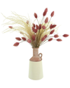 Creative Displays Beige Pampas And Mauve Hare's Tail Arrangement In Red