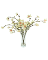 Creative Displays Pink Butterfly Magnolia Arrangement In A Glass Vase In White