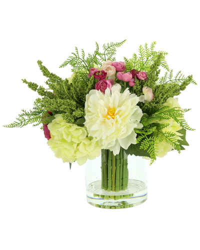 Creative Displays Cream Peony, Hydrangea And Ranunculus Floral Arrangement In White