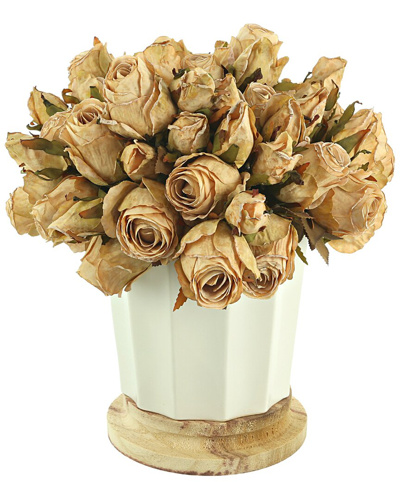 Creative Displays Dried Rose Arrangement In White