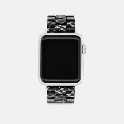 Coach Apple Watch® Strap, 38mm, 40mm And 41mm In Black Signature