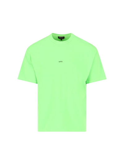 Apc Logo T-shirt In Green