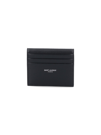 Saint Laurent Reversible Bi-fold Card Holder In Black  