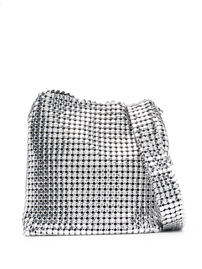 Paco Rabanne Mini Pixel Shoulder Bag In Silver