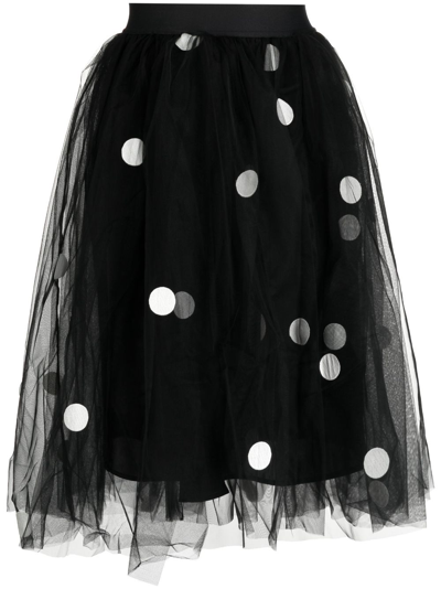 Jnby Polka-dot A-line Skirt In Schwarz
