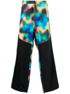 OAMC PANELLED ABSTRACT-PRINT DRAWSTRING TROUSERS