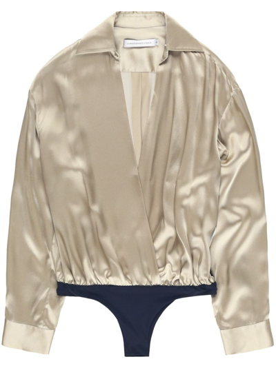 Christopher Esber Long-sleeve Silk Shirt In Nude