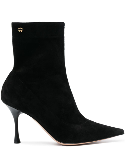 Gianvito Rossi Dunn 85mm Suede Boots In Black