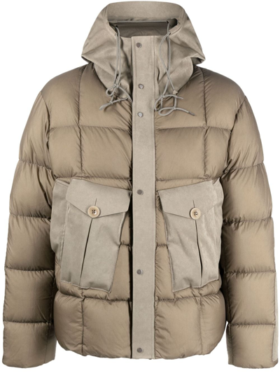 Ten C Tempest Combo Quilted Down Jacket In Nude