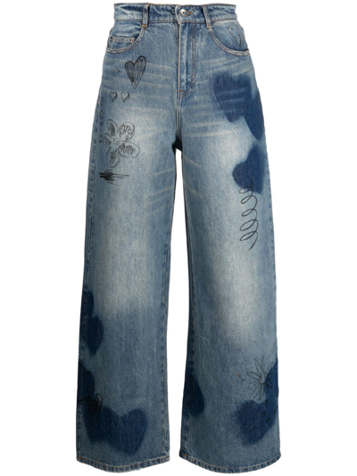 Jnby High-waist Wide-leg Jeans In Blau