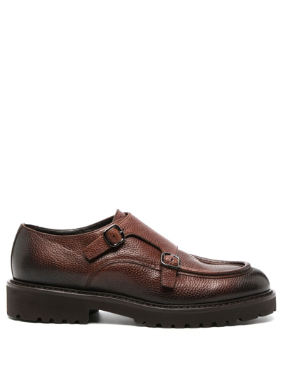 Doucal's Tumbled Monk-schuhe In Brown