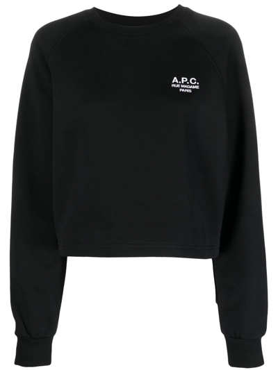 A.p.c. Milton Logo-embroidered Sweatshirt In Black