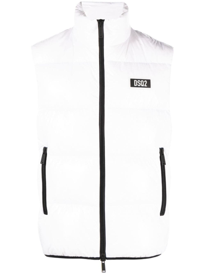 Dsquared2 Logo-print Quilted Gilet In White