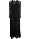 Polo Ralph Lauren Semi-sheer Maxi Dress In Schwarz