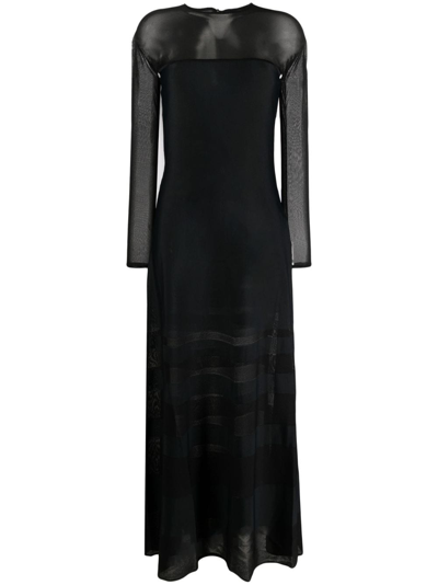 Polo Ralph Lauren Semi-sheer Maxi Dress In Schwarz