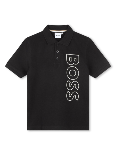 Bosswear Logo-print Coton Polo Shirt In Black