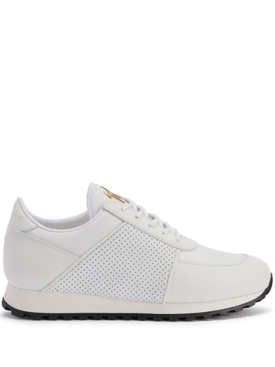 Giuseppe Zanotti Jimi Running Leather Sneakers In White