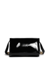 Marni Small Prisma Patent Shoulder Bag In Black