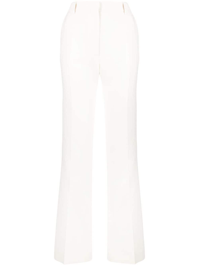 Valentino High-waisted Straight-leg Trousers In White