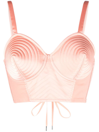 Jean Paul Gaultier Conical Corset Cropped Top In Pink
