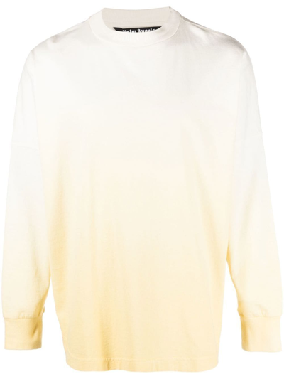 Palm Angels Sweatshirt Mit Farbverlauf-optik In 1801 Yellow White