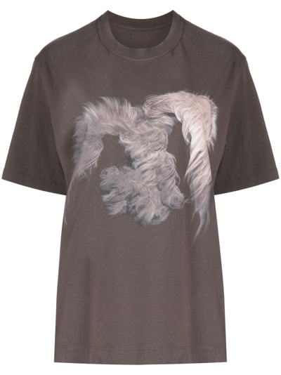Jnby Graphic-print Cotton T-shirt In Braun