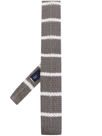 Polo Ralph Lauren Striped Knit Tie In Grau