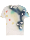 Palm Angels T-shirt Mit Graffiti-sternen In 0184 White Multicolor
