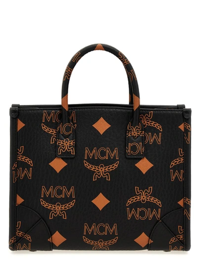 Mcm Women's Large Munchen Maxi Monogram Tote Bag In Black