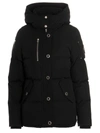 Moose Knuckles Long-sleeved Hooded Down Jacket In Black