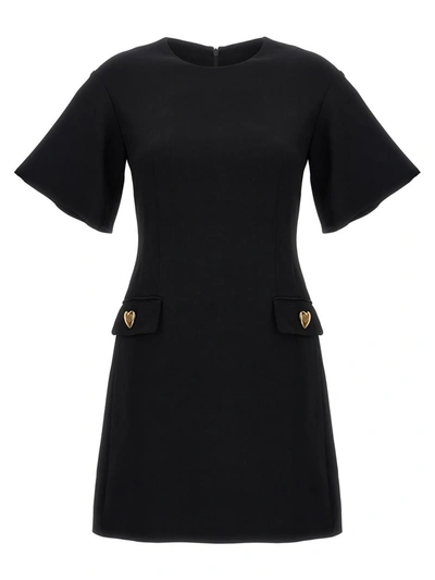 Moschino Fitted Short-sleeve Dress In Black