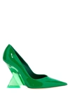 Attico 105mm Cheope Patent Leather Pumps In Green