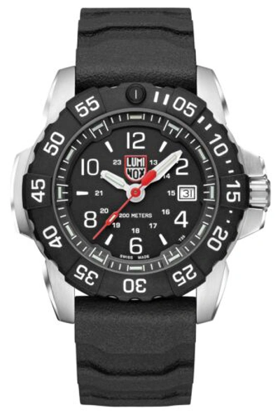 Pre-owned Luminox Navy Seal Steel Black Dial Black Rubber Date Diver Mens Watch Xs.3251.cb