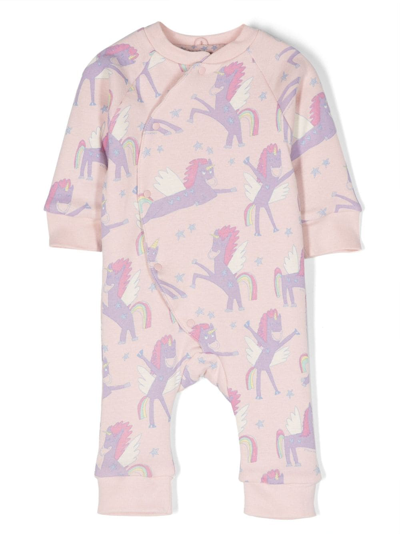 Stella Mccartney Babies' Graphic-print Reversible Cotton Pajamas In Pink