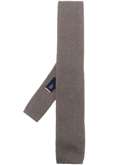 Polo Ralph Lauren Square-tip Knitted Tie In Grey
