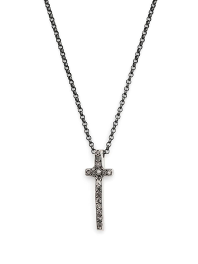 Rosa Maria Cross-pendant Diamond Silver Necklace