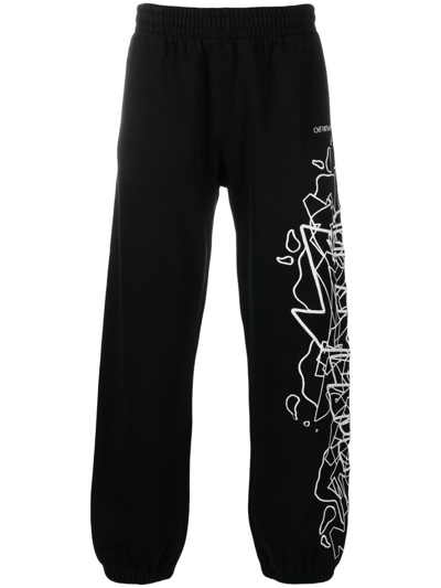 Off-white Graphic-print Track Pants In 1001 Black