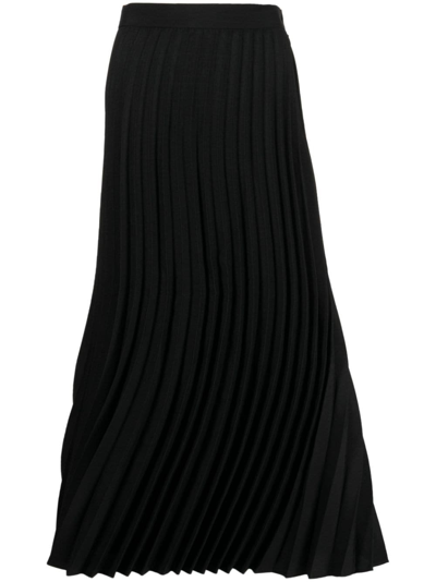 Jnby Pleated Midi Skirt In Black