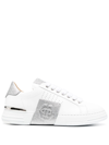 PHILIPP PLEIN GLITTER LO-TOP LEATHER SNEAKERS