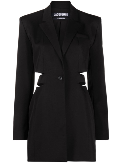 Jacquemus 'la Robe Bari' Black Single-breasted Jacket With Cut-out