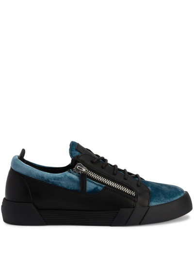 Giuseppe Zanotti Frankie Panelled Leather Sneakers In Black