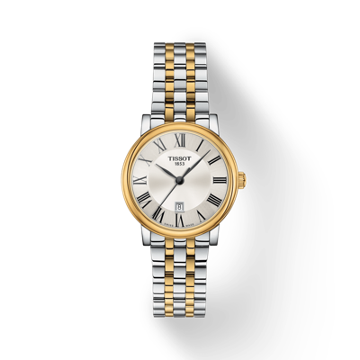 Pre-owned Tissot Carson Premium Lady Two Tone Ladies Watch T122.210.22.033.00