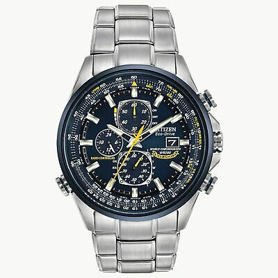 Pre-owned Citizen Men's Blue Angels World Chronograph Eco Drive Watch At8020-54l