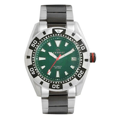 Pre-owned Lorenz Automatic Mens Wristwatch  26170gg Stainless Steel Green Sub 100mt