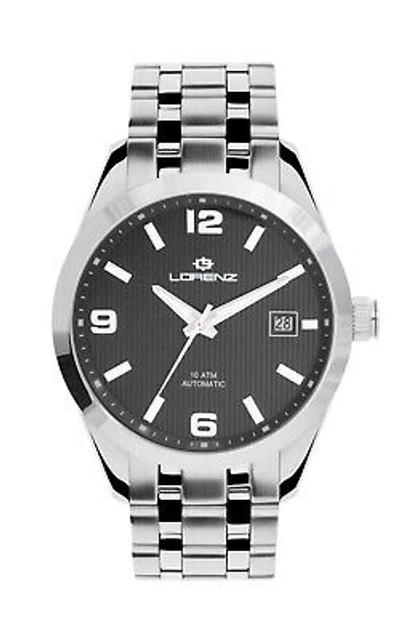 Pre-owned Lorenz Mens Wristwatch  26184bb Stainless Steel Black Sub 100mt