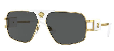 Pre-owned Versace Ve 2251 White/ Grey 63/12/145 Men Sunglasses In Gray