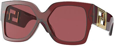 Pre-owned Versace Greca Ve 4402 Burgundy/burgundy 59/16/140 Women Sunglasses In Purple