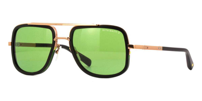 Pre-owned Dita Mach-s Sunglasses Dts412-a-03 Rose Gold Matte Black Frame Green Lenses